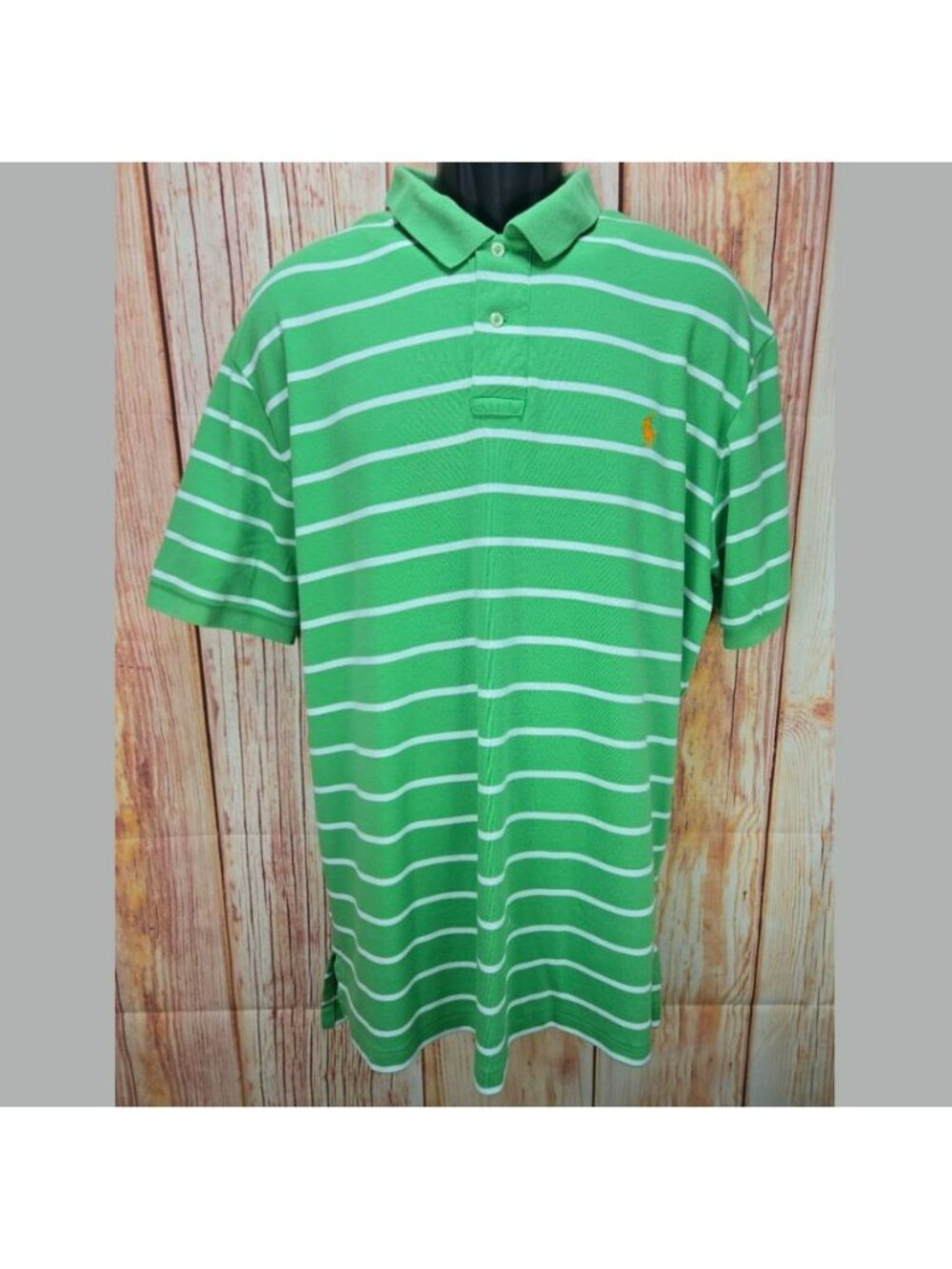 Polo Ralph Lauren Mens Soft Cotton Green Striped Polo XXL